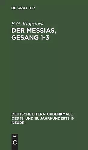 Der Messias, Gesang 1-3 cover