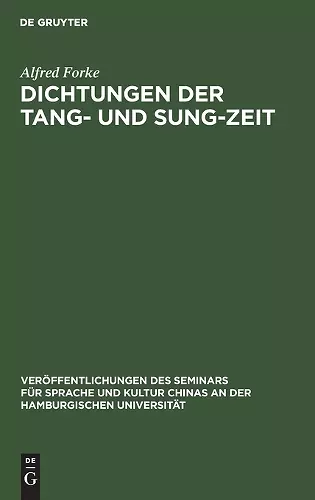 Dichtungen Der Tang- Und Sung-Zeit cover