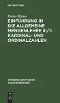Einführung in Die Allgemeine Mengenlehre III/1: Kardinal- Und Ordinalzahlen cover