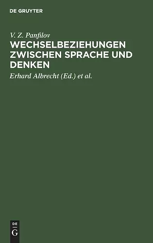 Wechselbeziehungen Zwischen Sprache Und Denken cover