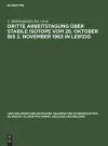 Dritte Arbeitstagung Über Stabile Isotope Vom 28. Oktober Bis 2. November 1963 in Leipzig cover
