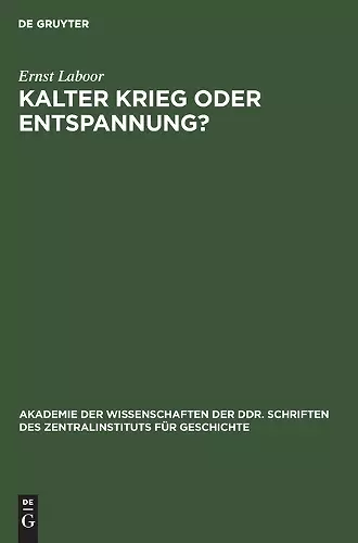 Kalter Krieg Oder Entspannung? cover