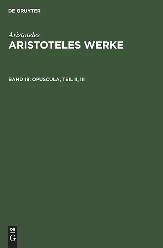 Opuscula, Teil II, III cover