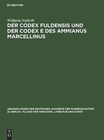 Der Codex Fuldensis Und Der Codex E Des Ammianus Marcellinus cover