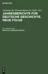 Jahresberichte Für Deutsche Geschichte. Neue Folge. Band 3/4, Jahrgang 1951/52 cover
