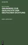 Karl Goedeke: Grundriss Zur Geschichte Der Deutschen Dichtung. Band 4, Abteilung 3 cover