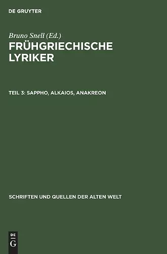 Sappho, Alkaios, Anakreon cover