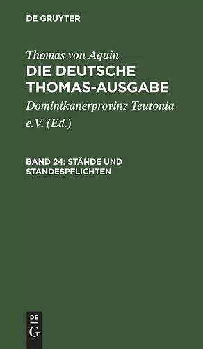 Stände Und Standespflichten cover