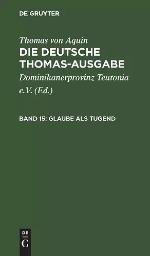 Glaube ALS Tugend cover