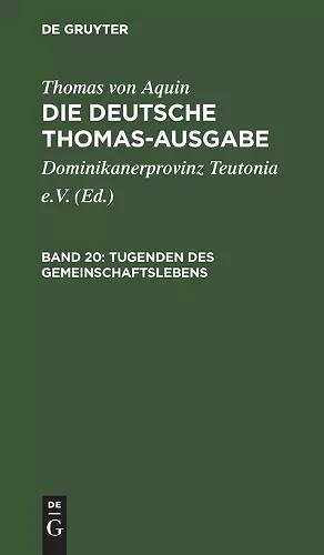 Tugenden Des Gemeinschaftslebens cover