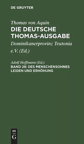 Des Menschensohnes Leiden Und Erhöhung cover