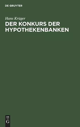 Der Konkurs Der Hypothekenbanken cover