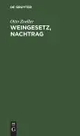 Weingesetz, Nachtrag cover