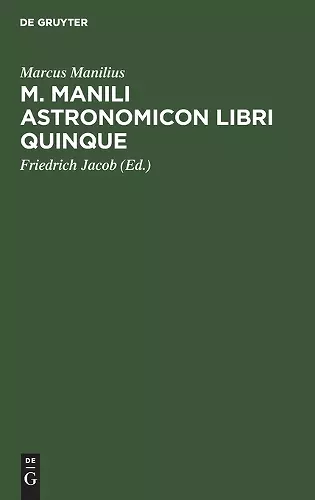 M. Manili Astronomicon Libri Quinque cover