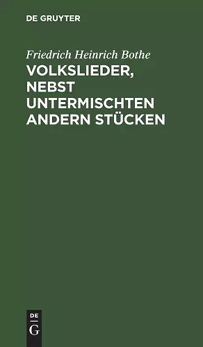 Volkslieder, Nebst Untermischten Andern Stücken cover