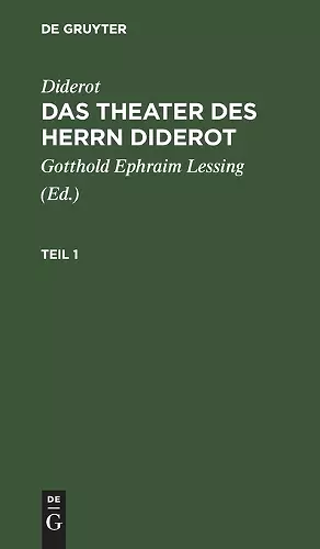 Diderot: Das Theater Des Herrn Diderot. Teil 1 cover
