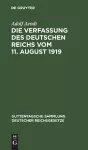 Die Verfassung Des Deutschen Reichs Vom 11. August 1919 cover