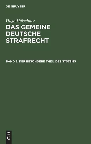Der Besondere Theil Des Systems cover