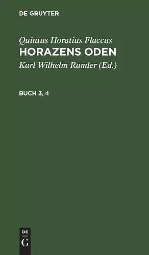 Quintus Horatius Flaccus: Horazens Oden. Buch 3, 4 cover