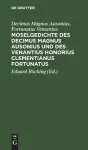 Moselgedichte Des Decimus Magnus Ausonius Und Des Venantius Honorius Clementianus Fortunatus cover