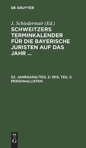 1915, Teil 2: Personallisten cover