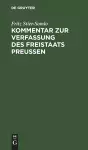 Kommentar Zur Verfassung Des Freistaats Preußen cover