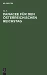 Panacee Für Den Österreichischen Reichstag cover