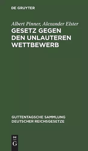 Gesetz Gegen Den Unlauteren Wettbewerb cover
