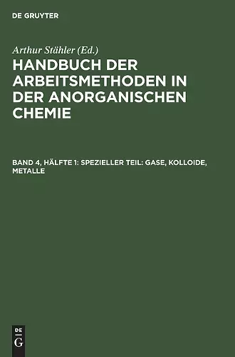 Spezieller Teil: Gase, Kolloide, Metalle cover