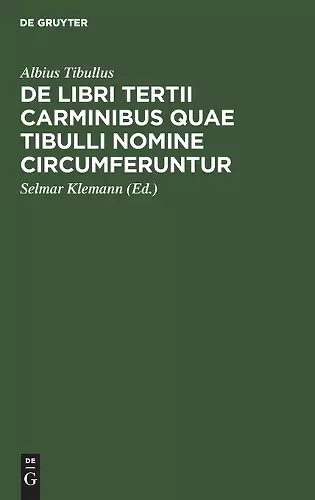 de Libri Tertii Carminibus Quae Tibulli Nomine Circumferuntur cover