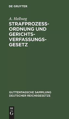 Strafprozeßordnung Und Gerichtsverfassungsgesetz cover