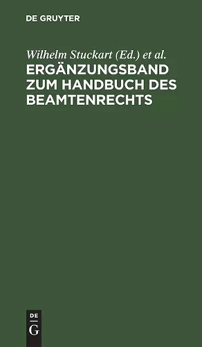 Ergänzungsband Zum Handbuch Des Beamtenrechts cover