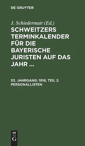 1916, Teil 2: Personallisten cover