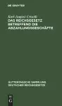 Das Reichsgesetz Betreffend Die Abzahlungsgeschäfte cover