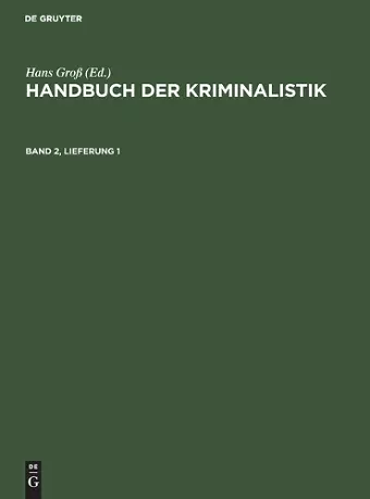 Handbuch der Kriminalistik cover