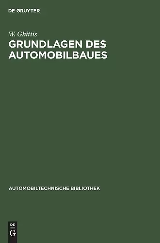 Grundlagen des Automobilbaues cover