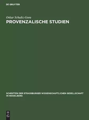 Provenzalische Studien cover