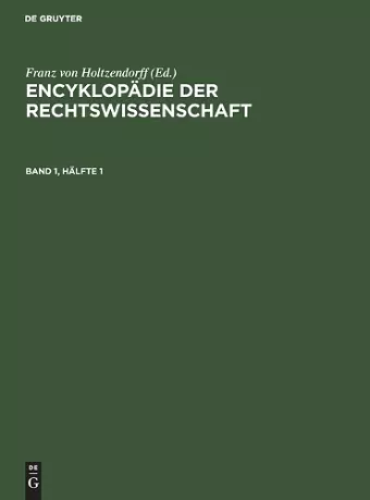 Encyklopädie der Rechtswissenschaft cover