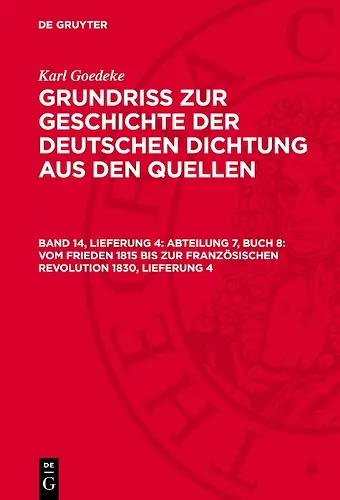 Abteilung 7, Buch 8: Vom Frieden 1815 Bis Zur Französischen Revolution 1830, Lieferung 4 cover