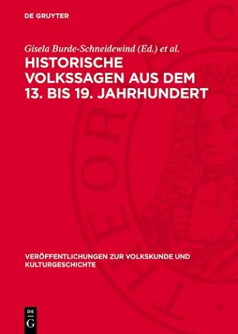 Historische Volkssagen Aus Dem 13. Bis 19. Jahrhundert cover