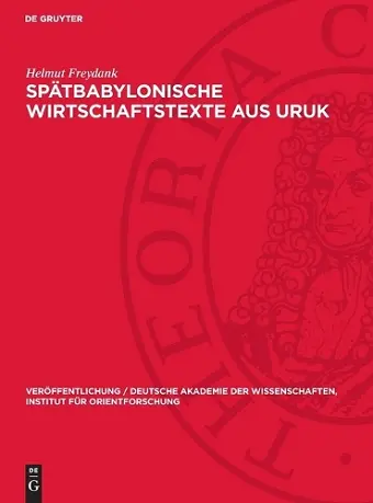 Spätbabylonische Wirtschaftstexte Aus Uruk cover
