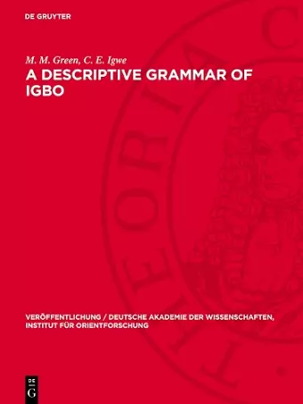 A Descriptive Grammar of Igbo cover