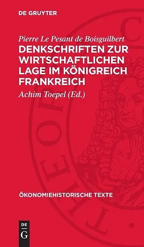 Denkschriften Zur Wirtschaftlichen Lage Im Königreich Frankreich cover