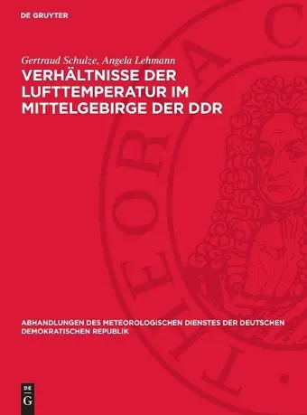 Verhältnisse Der Lufttemperatur Im Mittelgebirge Der DDR cover