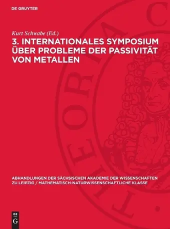 3. Internationales Symposium Über Probleme Der Passivität Von Metallen cover