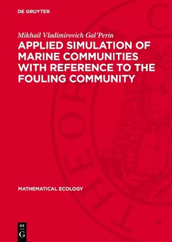 Applied Simulation of Marine Communities with Reference to the Fouling Community cover