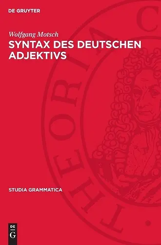 Syntax Des Deutschen Adjektivs cover
