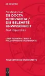 Philosophische Studientexte De docta ignorantia / Die belehrte Unwissenheit cover