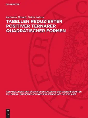 Tabellen reduzierter positiver ternärer quadratischer Formen cover