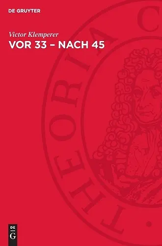 Vor 33 - nach 45 cover